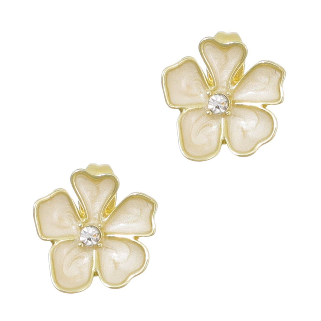 Gold Plated Pearlescent Stud Earrings