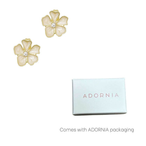 Gold Plated Pearlescent Stud Earrings