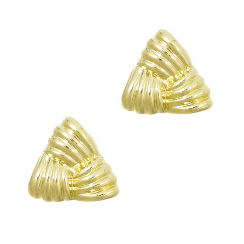 14k Gold Plated Statement Triangle Stud Earrings