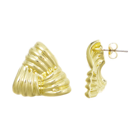 14k Gold Plated Statement Triangle Stud Earrings