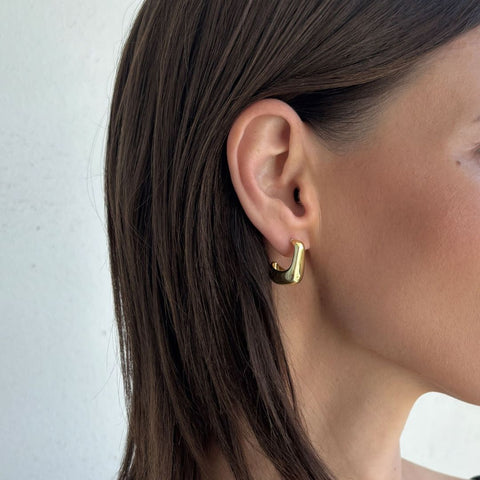 14k Gold Plated Chunky 3-Piece Hoop Earring Set