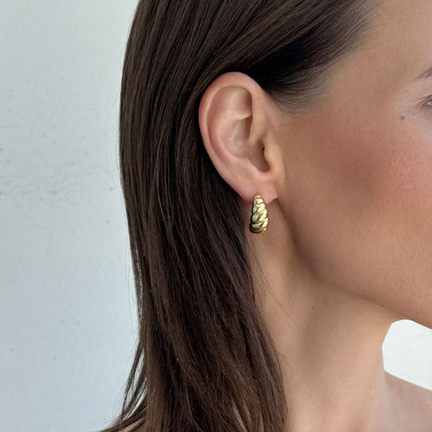 14k Gold Plated Chunky 3-Piece Hoop Earring Set