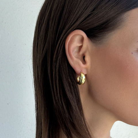 14k Gold Plated Chunky 3-Piece Hoop Earring Set
