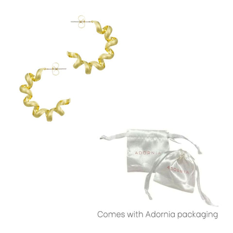 14k Gold Plated Lightweight Coil Hoop Earrings