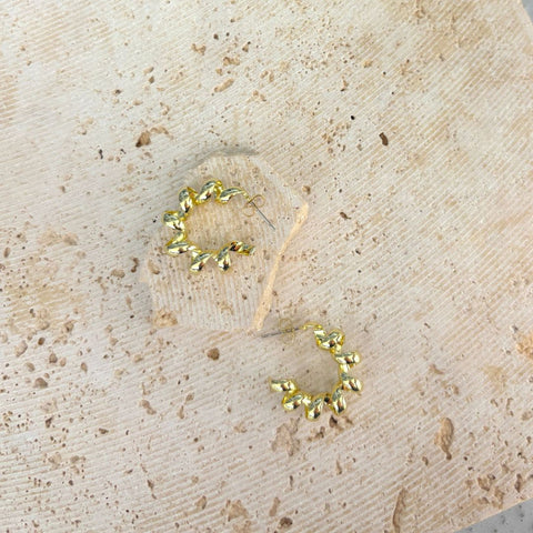 14k Gold Plated Lightweight Coil Hoop Earrings