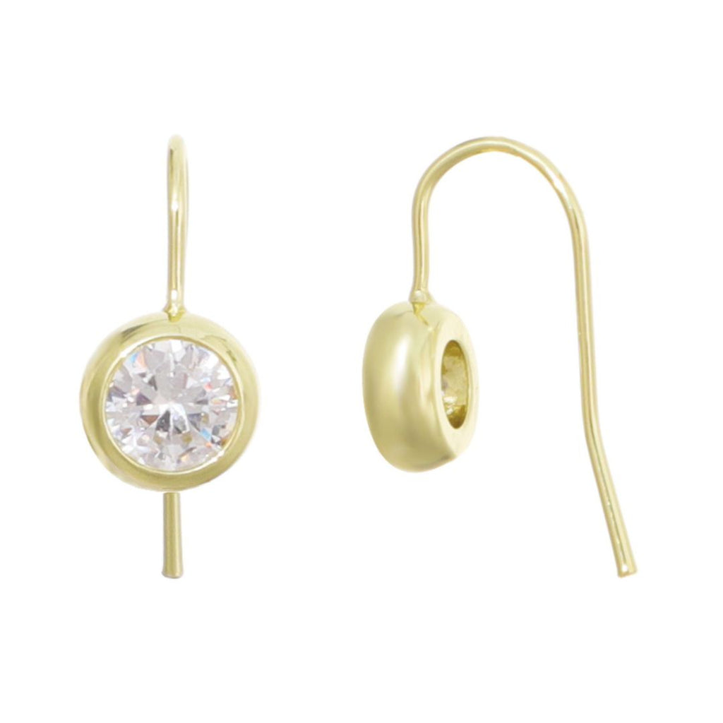 14k Gold Plated Lollipop Crystal Drop Earrings