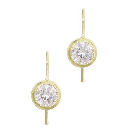 14k Gold Plated Lollipop Crystal Drop Earrings