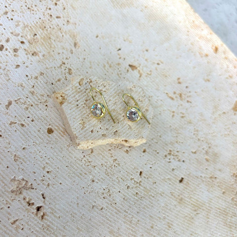 14k Gold Plated Lollipop Crystal Drop Earrings