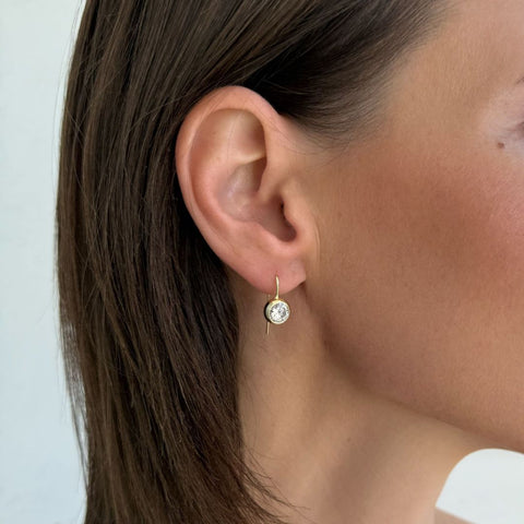 14k Gold Plated Overlap CZ Teardop Earrings