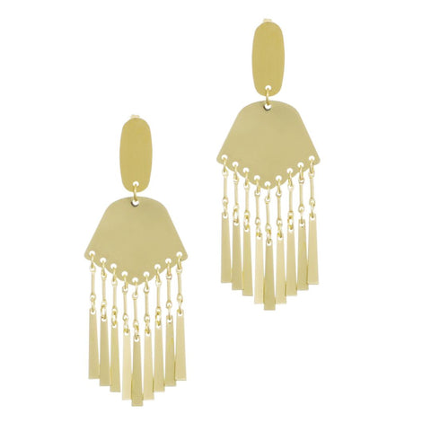 Gold Plated Drop Statement Earrings