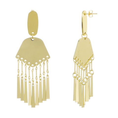 Gold Plated Drop Statement Earrings