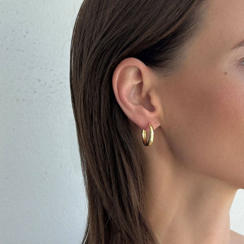 14k Gold Plated CZ Hoop 2-Piece Earring Set
