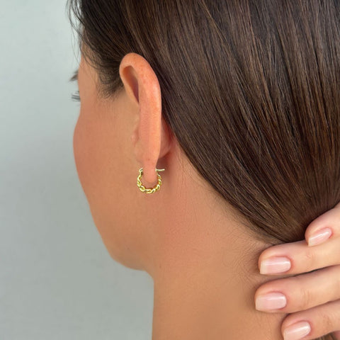 14k Gold Plated Set of 2 Purse Hoop Earrings