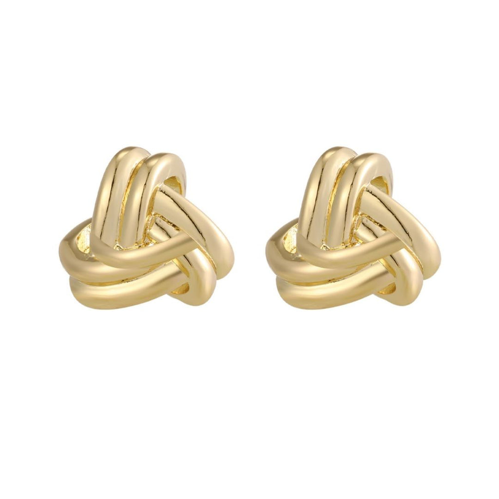 14k Gold Plated Knot Stud Earrings