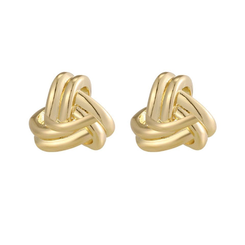14k Gold Plated Knot Stud Earrings