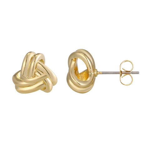 14k Gold Plated Knot Stud Earrings