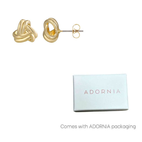 14k Gold Plated Knot Stud Earrings