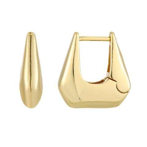 14k Gold Plated Nouveau Purse Hoop Earrings