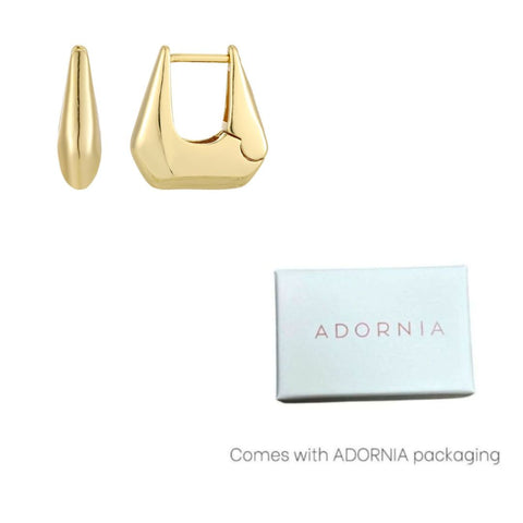 14k Gold Plated Nouveau Purse Hoop Earrings