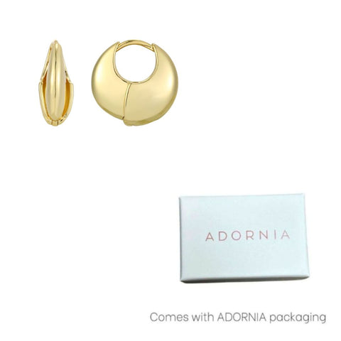 14k Gold Plated Louvre Purse Hoop Earrings