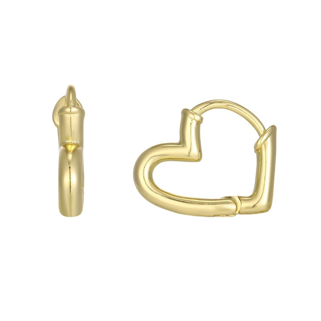 14k Gold Plated Heart Hoop Earrings