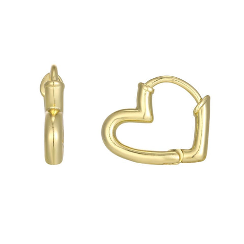 14k Gold Plated Heart Hoop Earrings