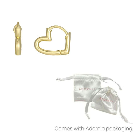 14k Gold Plated Heart Hoop Earrings
