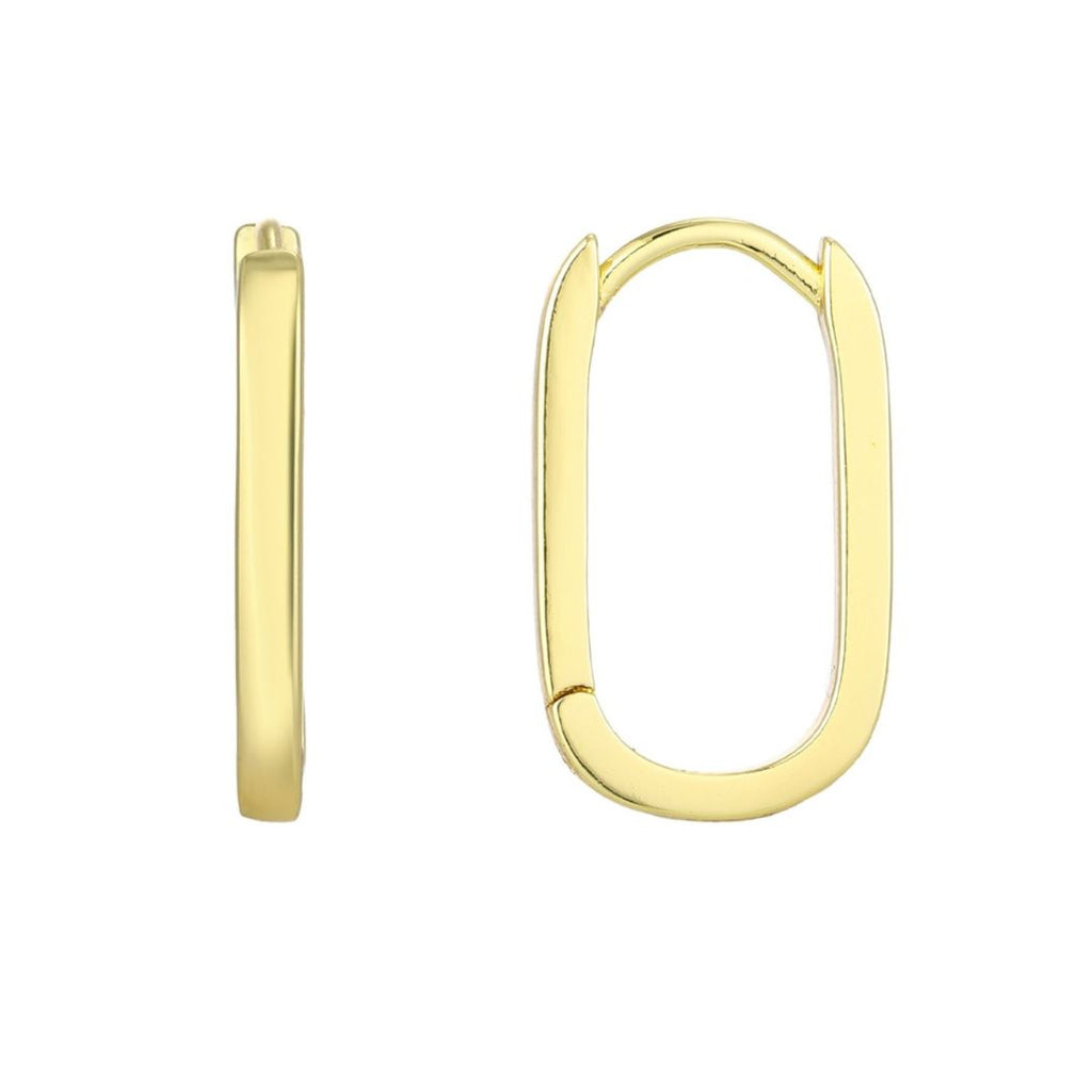 14k Gold Plated Laperouse Rectangle Hoop Earrings