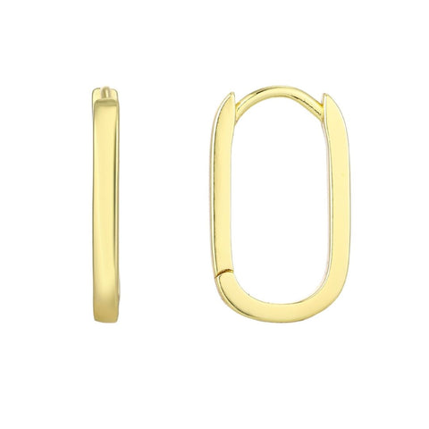 14k Gold Plated Laperouse Rectangle Hoop Earrings