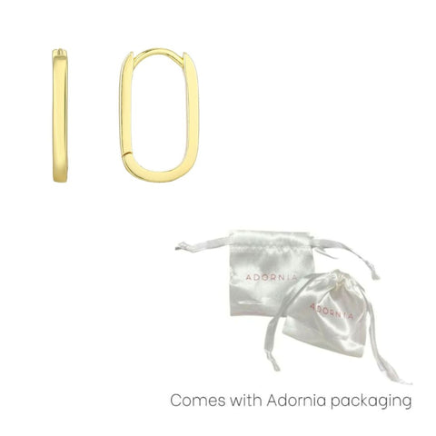 14k Gold Plated Laperouse Rectangle Hoop Earrings