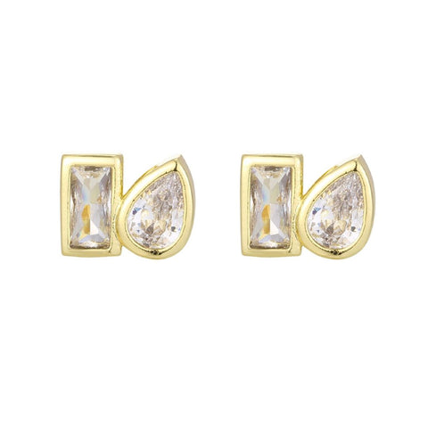 14k Gold Plated CZ Opera Earrings