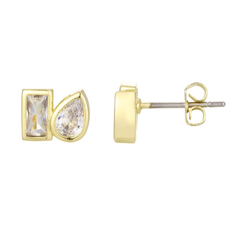 14k Gold Plated CZ Opera Earrings