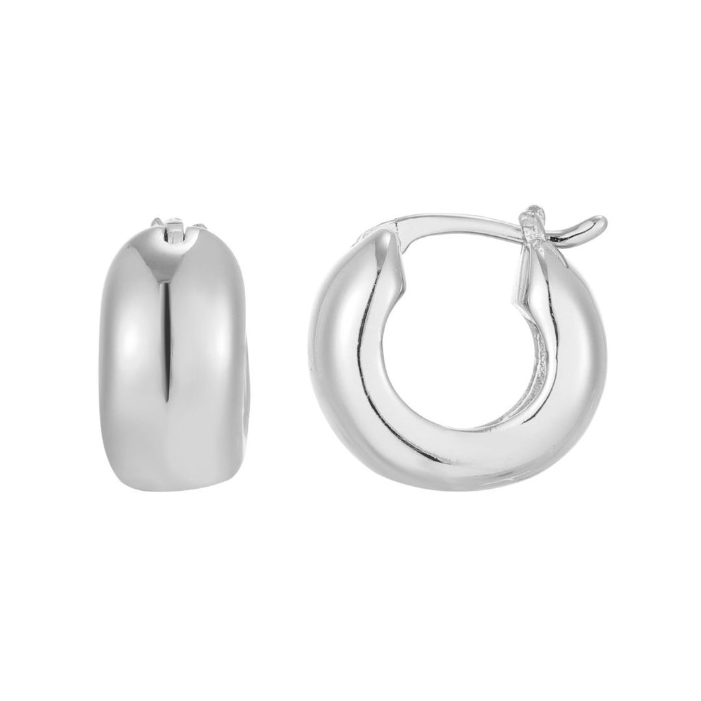 Silver Plated Chubby Purse Hoop Earrings