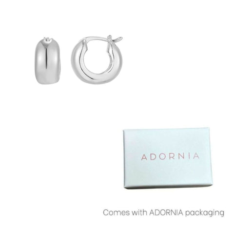 Silver Plated Chubby Purse Hoop Earrings