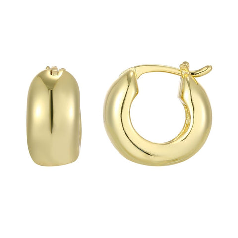 14k Gold Plated Chubby Purse Hoop Earrings