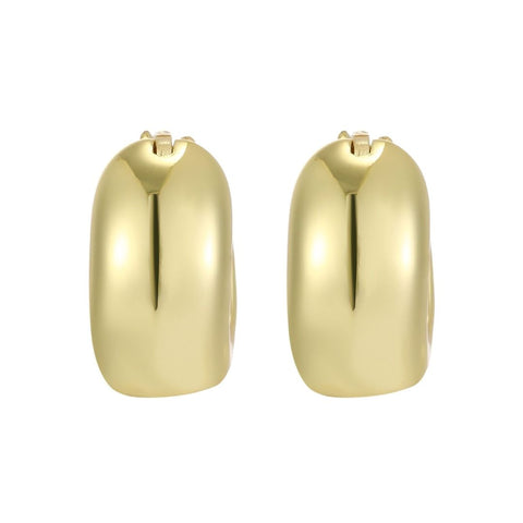 14k Gold Plated Chubby Purse Hoop Earrings
