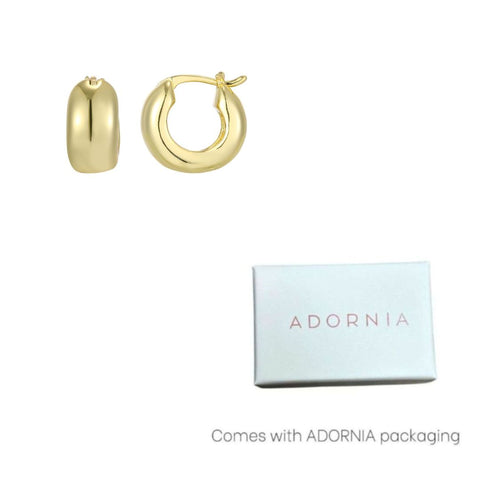 14k Gold Plated Chubby Purse Hoop Earrings