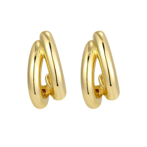 14k Gold Plated Double Hoop Earrings
