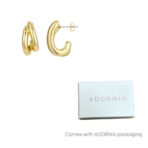 14k Gold Plated Double Hoop Earrings