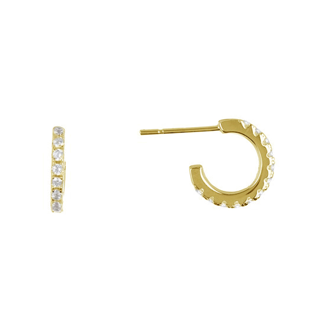 イヤリング Aurelia Mini Rhodium-Plated Mini Hoops Adornia Mini Hoop Earrings silver gold – ADORNIA