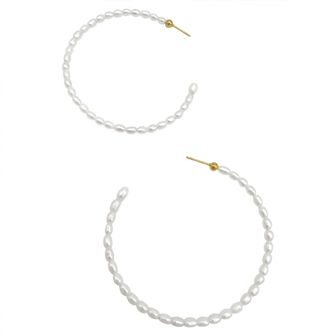 Seed Pearl Hoops gold