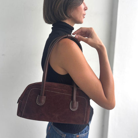 Dark Brown Boxy Shoulder Bag