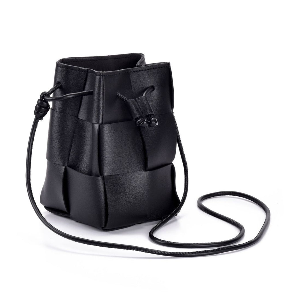 Black Patched Bucket Bag