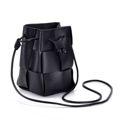 Black Patched Bucket Bag