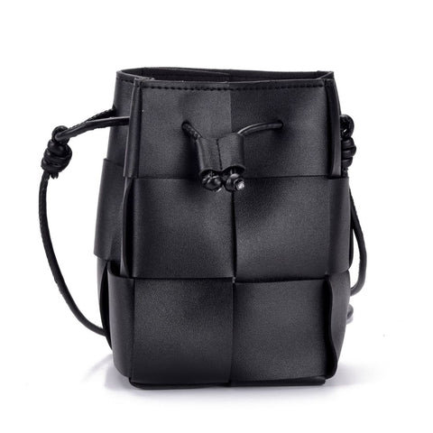 Black Patched Bucket Bag