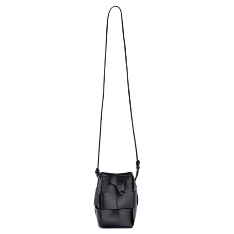 Black Patched Bucket Bag