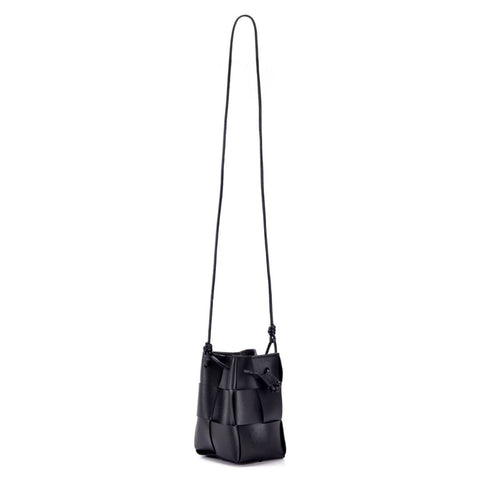 Black Patched Bucket Bag