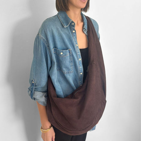Dark Brown Moon Crossbody Bag