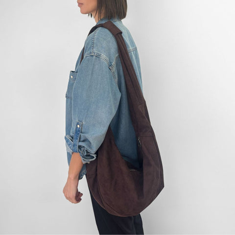 Dark Brown Moon Crossbody Bag