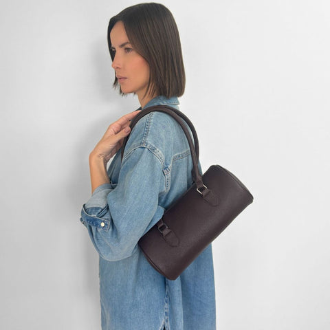 Brown Rounded Shoulder Bag